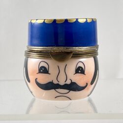 Limoges Enameled Porcelain Gendarme Trinket Box